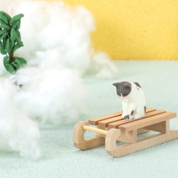 1:12 Dukkehus Miniatyr tresledeslede Julescene des