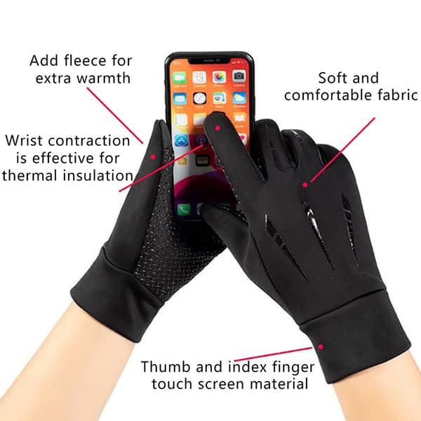 1 par vinterhandskar för män Touch Warm Outdoor Motorcykel Gray