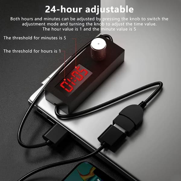 Pålitlig digital display USB-timeromkopplare bärbar justerbar P 1PC