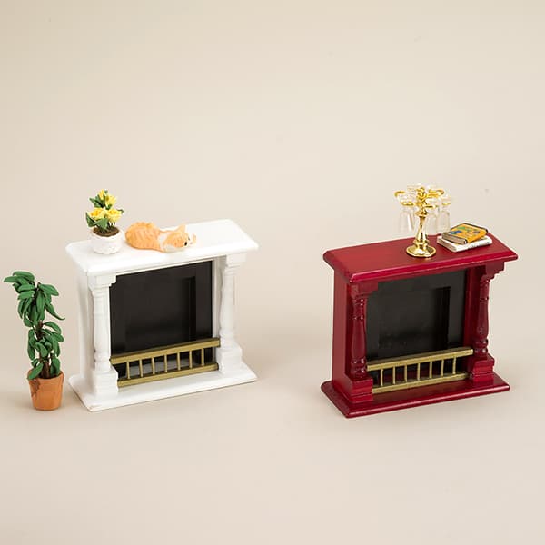 1/12 Dukkehus Mini Pejs Model Dukkehus Stue Møbler White