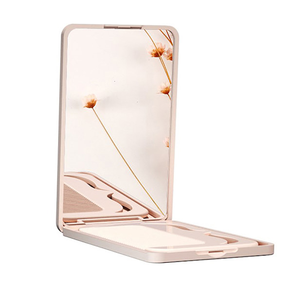 Liten spegelkam Set Enfärgad Mode Portable Fold Makeup White