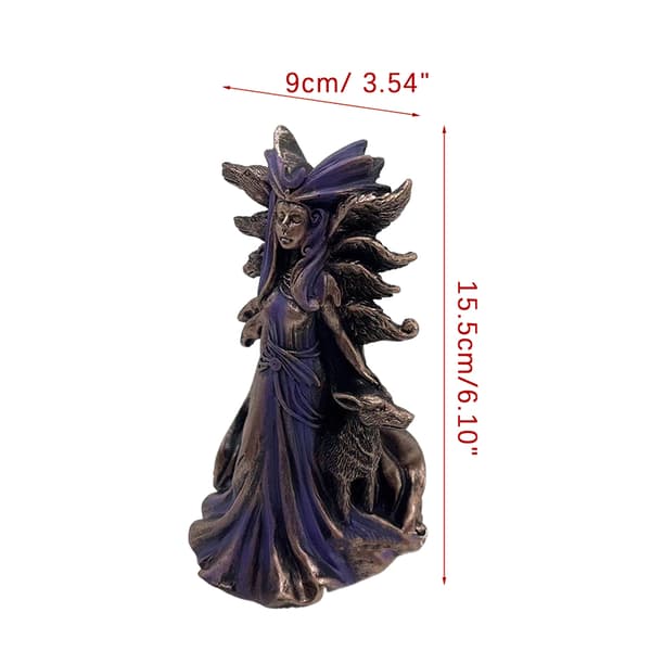 Hecate, den græske gudinde for magi, med sine hunde, statuefigur M 1PCS