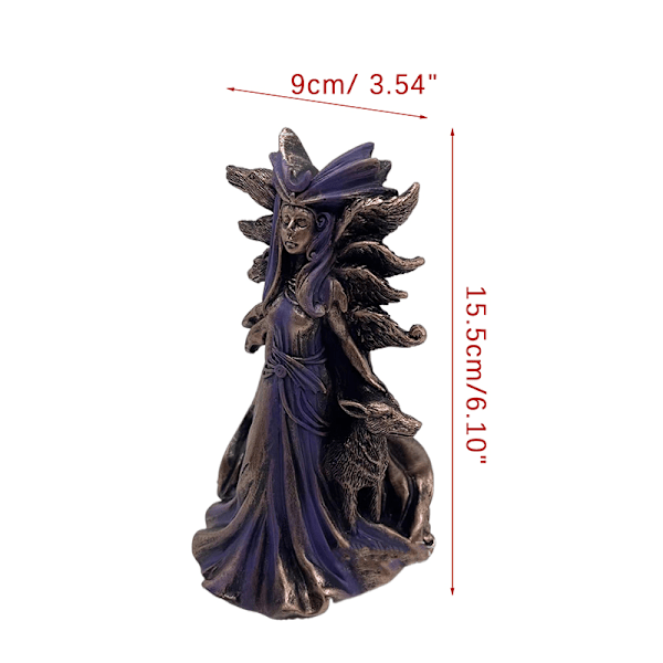 Hecate, gresk gudinne for magi med sine hunder, statuefigur M 1PCS