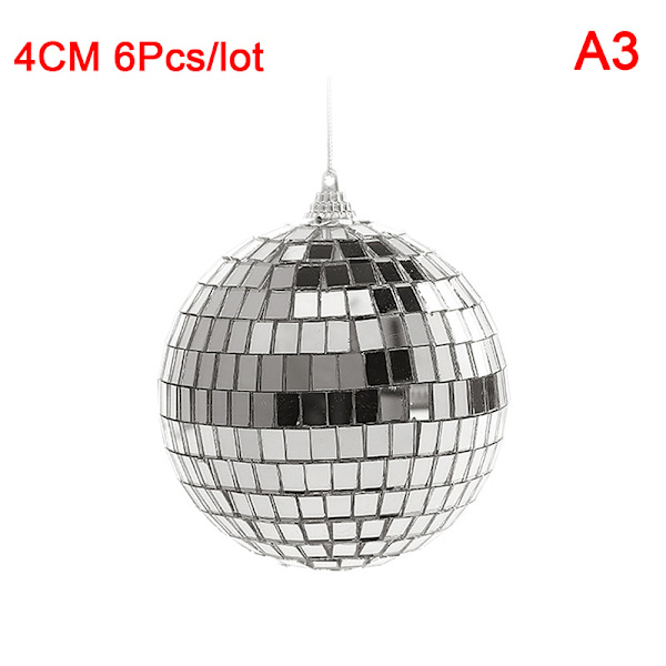 1pakkaus 2-10 cm Joulupallo Joulukuuseen riippuvat koristeet peili 4CM 6Pcs/lot