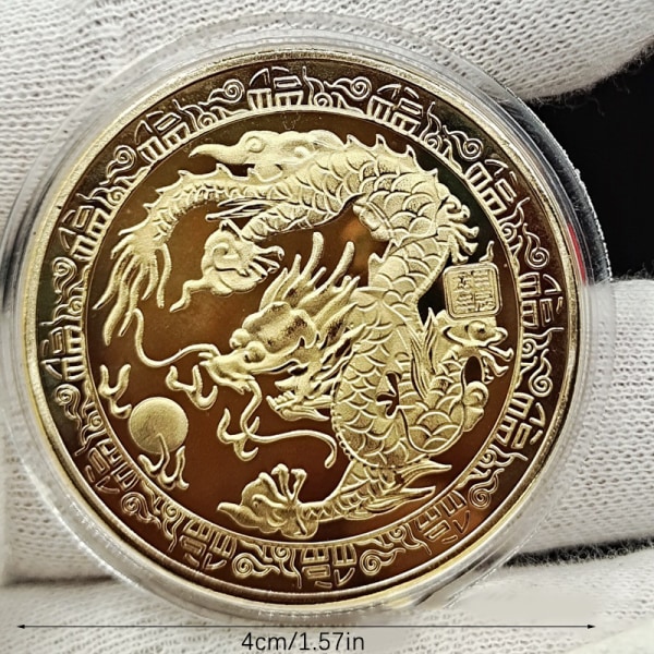 Ny Dragon Gold Coin Mindesmærke Kina Mascot Dragon Gold Pla Silver