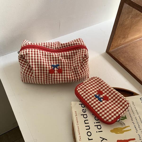 Enkel polyesterternet makeuptaske Multifunktionel stof toilettaske Small