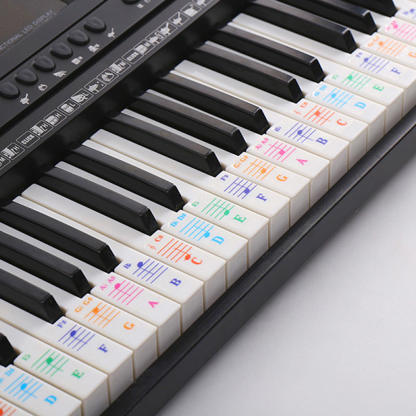 Gjennomsiktig klaviaturklistremerker 88 tangenter, avtakbar musikk