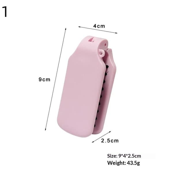 Bærbar sammenleggbar hårbørste med speil, kompakt lommeformat Pink 1