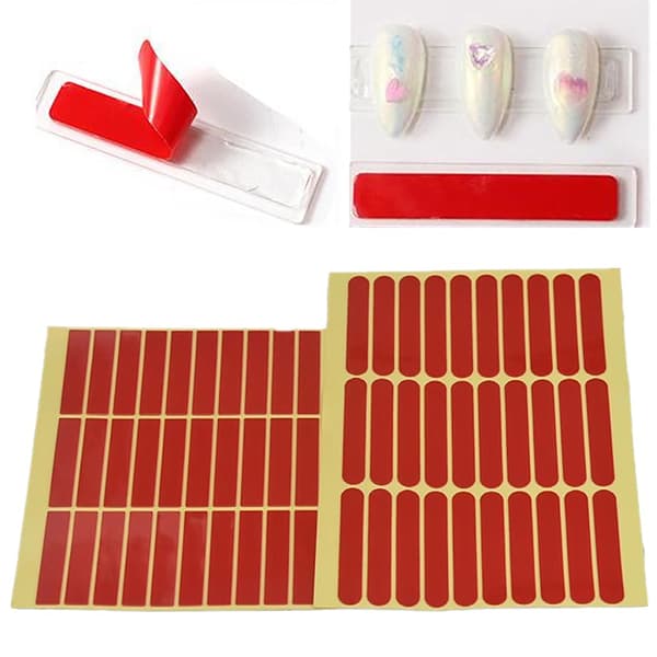 24/40 st genomskinlig nagelhäftande tejp False Nails Display Stand Stic White