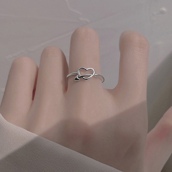 Sølvfarge Romantic Arrow of Love Finger Ring for Femme Gratis