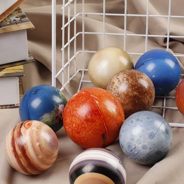 6,3 cm solid elastisk ball Planet Solar System barnepuslespill A