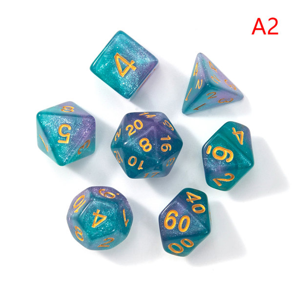 7 Stk Mix Terning Sæt Bærbart Legetøj Til Børn Polyhedral D4 D6 D8 D1 A2