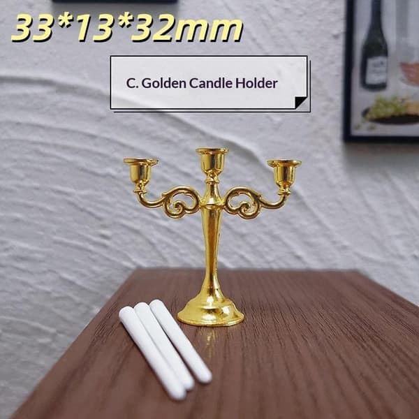 1:12 Dukkehus Mini Lysestake Lysestake Dukketilbehør A13