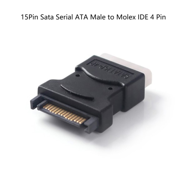 15-nastainen Sata Serial ATA uros - Molex IDE 4-nastainen naaras M-F kova D