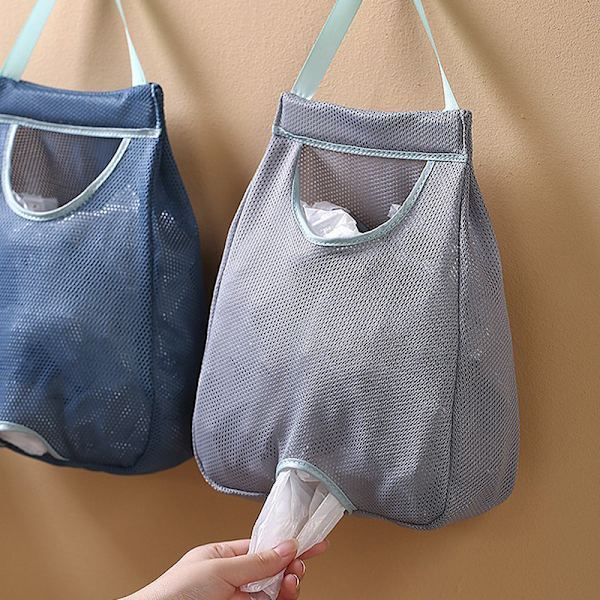 Kjøkken søppelpose oppbevaringsboks for plastpose veggmontert Ba Gray Upgrade