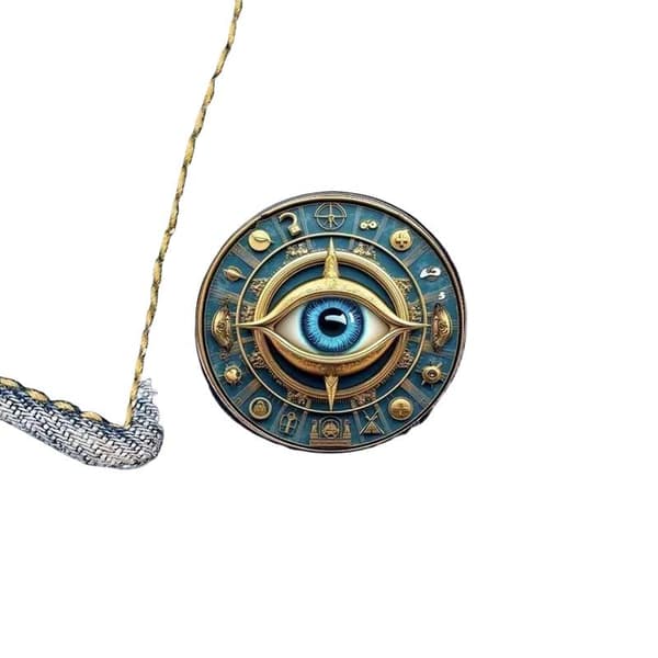 Retro All Sight Devil's Eye Runde Brosjer Menn Kvinner Frakk Smykke 1pc