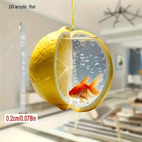 2D Flad Citron Guldfisk Bilpynt A