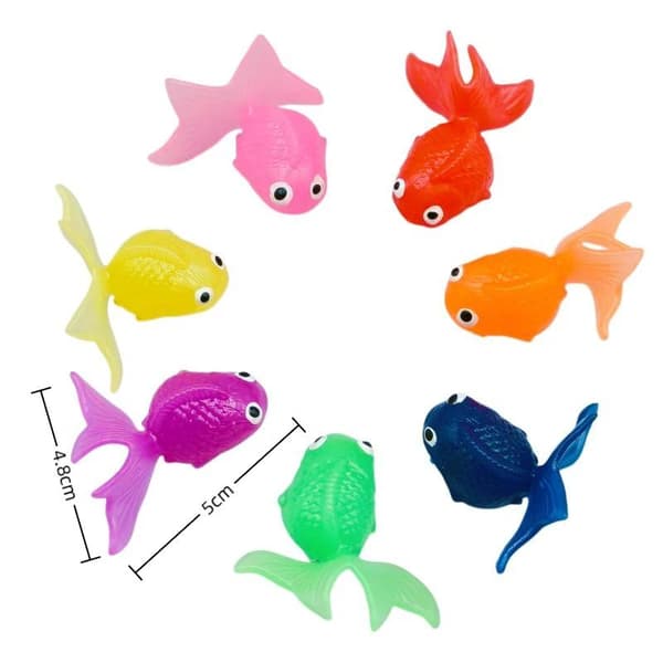 Simulering Guldfisk Legetøj Blød Gummi Farvet Guldfisk Model Vand 5pcs Random
