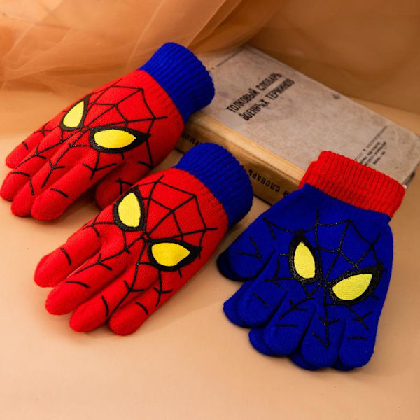 Spider-Man Marvel Børne Vinter Varme Strikhandsker 5-10 År Daglig Red