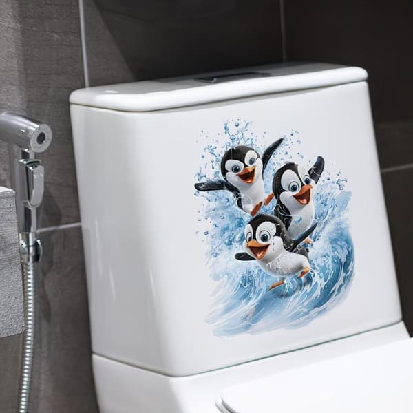 e Uiva Pingviini WC-tarra Vedenpitävä Kylpyhuoneen Seinätarra A