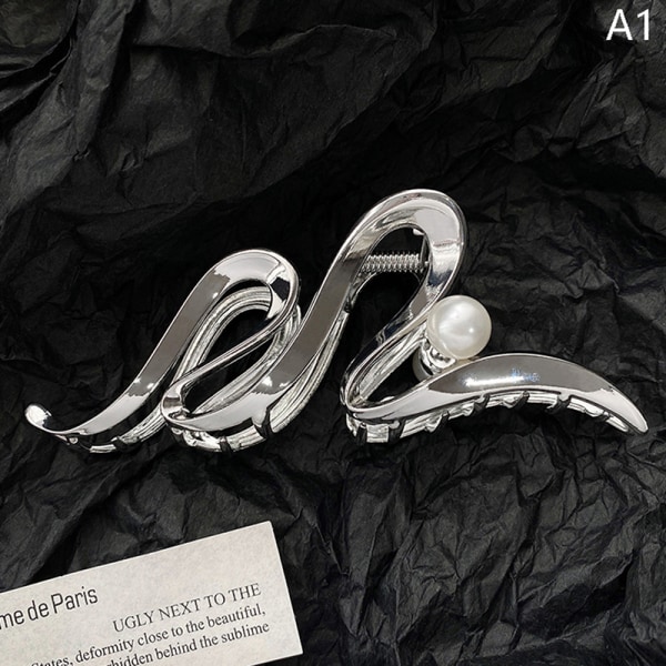 Legering Perle Hår Krabbe Clip Til Kvinder Golden Fashion Hestehale Ha Silver