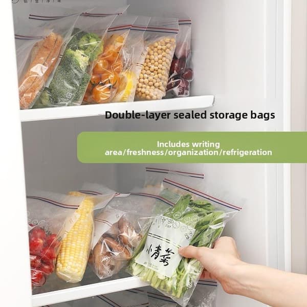 Dobbeltforsterket forsegling Oppbevaringspose 3 størrelser Frysesikker 20 pieces M