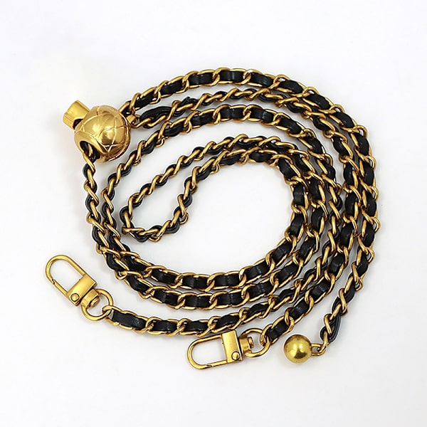 Læderhåndtag Taske Strap Rhombus Bag Bead Ball Chain Justerbar B4