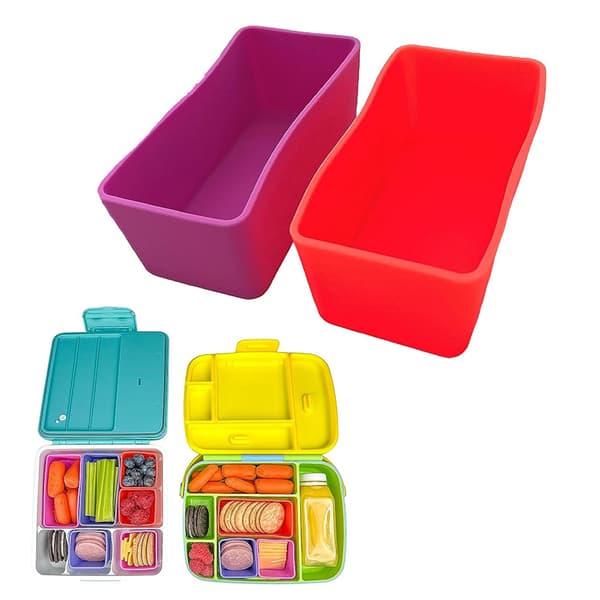 1 st silikontillbehör sushiförvaringsfoder mjuk lunchlåda Purple L
