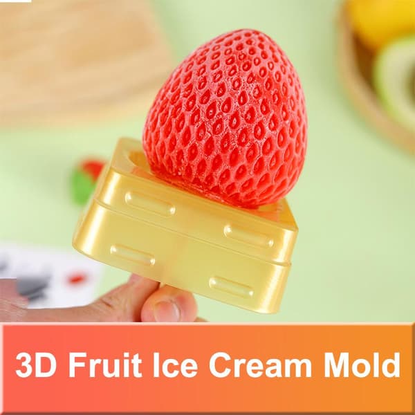-Säker Frukt Glassform 3D Jordgubbe Mango Persika Design Enkel A14