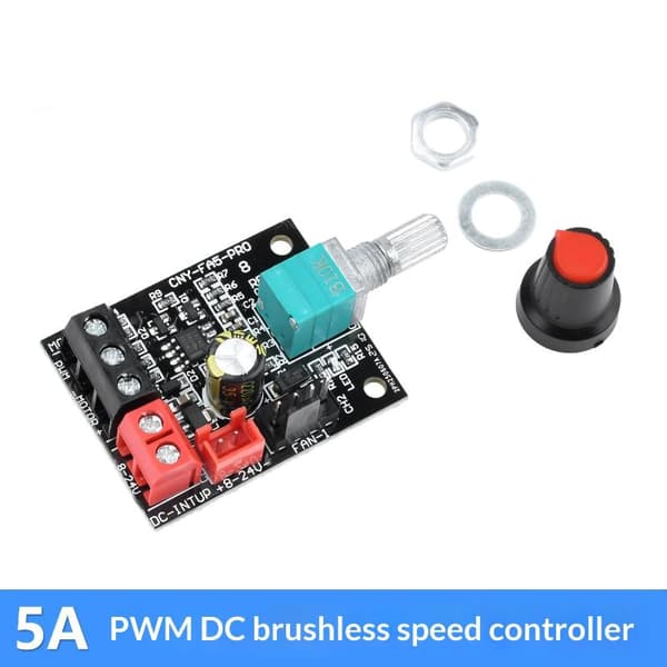 DC 8-24V 5A 4-leder voldsom blæserhastighedsregulatormodul DC børste