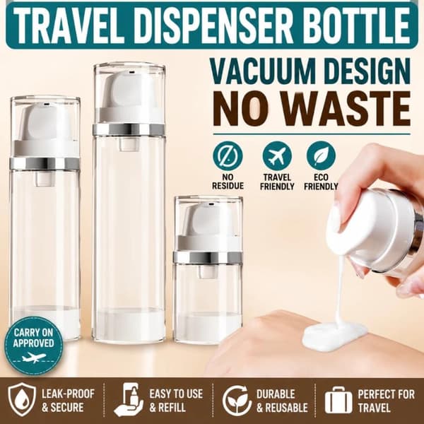 Matkapumppuvoidepullo kirkas muovinen tyhjiösuihkepullo purkki 50ml