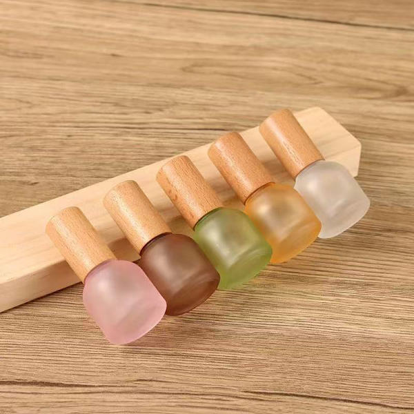 10 ml Rollerball Roll On Flaske Med Træ Rustfrit Stål Kugle Orange