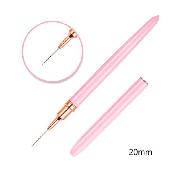 1 stk Nail Art Liner Brush Pen Salon Bruger Nylon hårbørster Ma 20mm