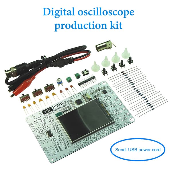 DSO183 DC 5V DIY Digitalt Oscilloscope Sæt 0-500kHz Oscilloscope B