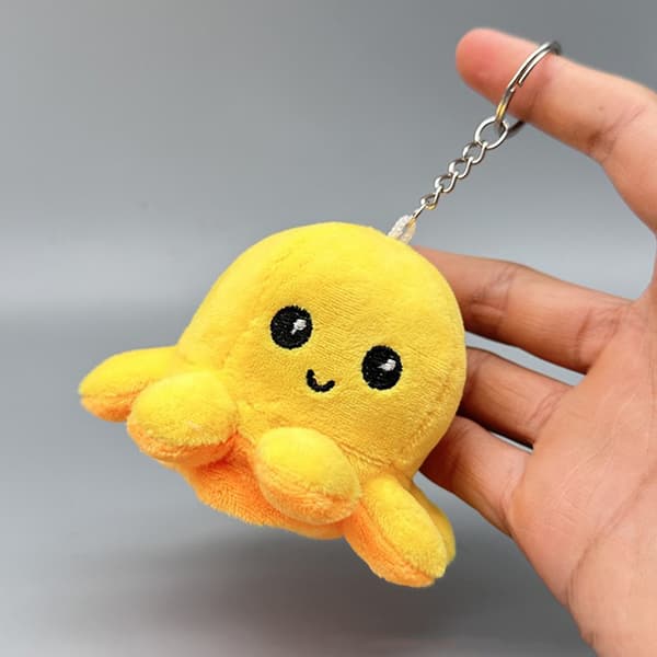 Mini Octopus e Plys dukke omvendt legetøj nøglering Kawaii Fluffy St A5