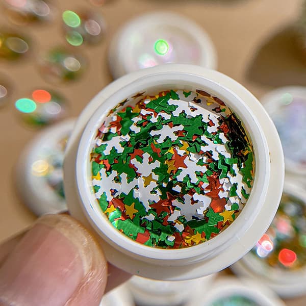 Julepynt Tips Snøfnugg Neglepaljetter Neglekunst Glitter A13