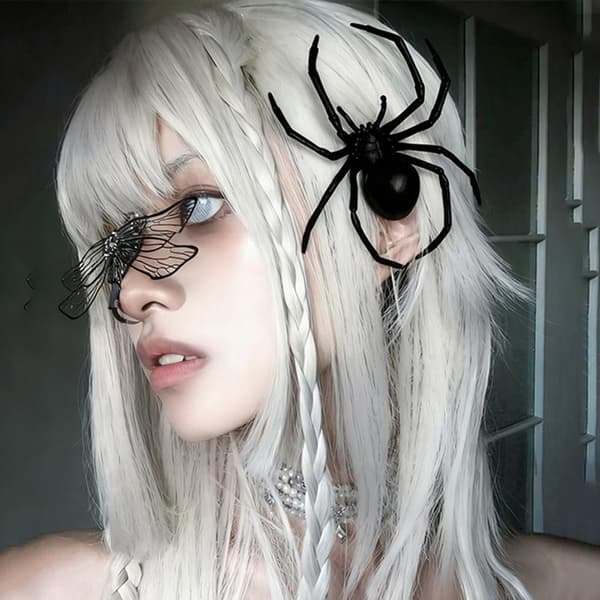 Halloween Simulation Edderkop Hårklemme Sorte Edderkop Tilbehør