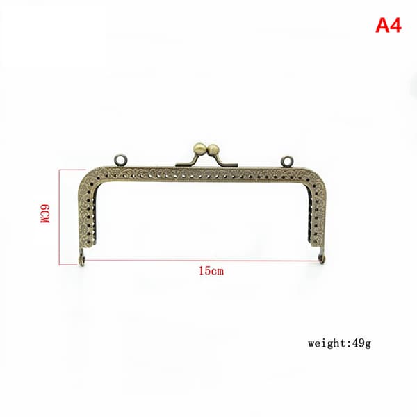Fyrkantig Blank Silver Basic Metal Plånbok Ram Kiss Spänne Lås DI 8.5cm