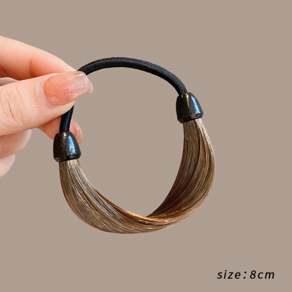Mote parykk Flettet hårbånd for kvinner Pigtail Type Rubber Ban A1