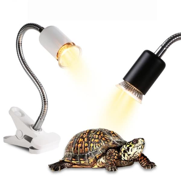 1 sett reptil varmelampe 50/75W UVA UVB lys roterbar soling 75W A