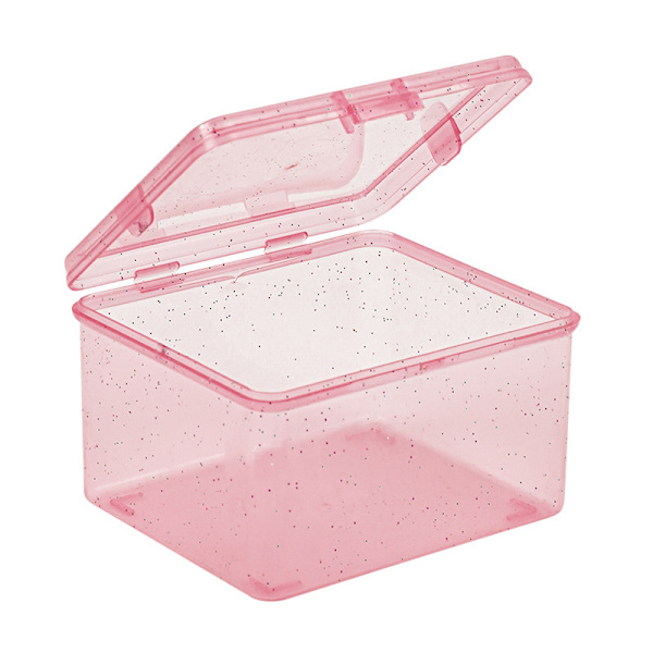 Ny transparent plastförvaringslåda fotokort liten kortförvaring Pink