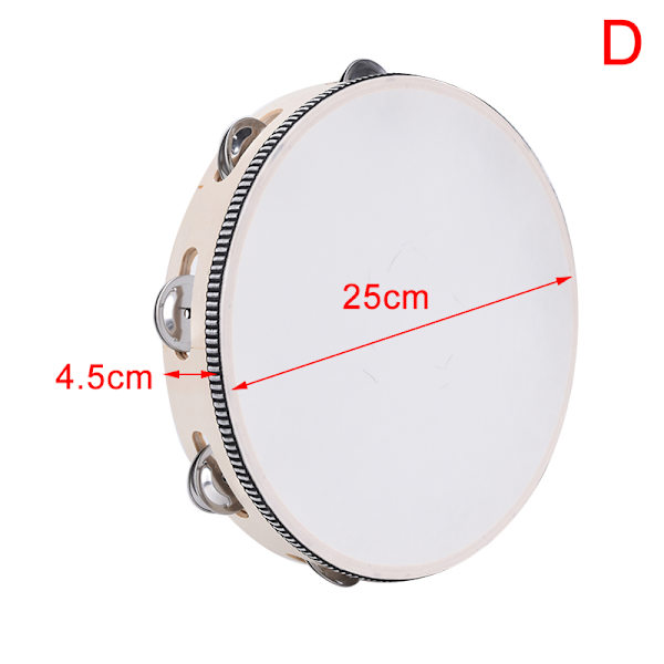 Musikinstrumenter Tambourin Drum Children Musical White 25cm