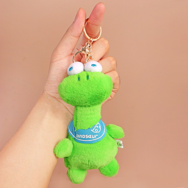 Storøyde plysjnøkkelring Animal Doll Pendant Key Ring Charms B Pink