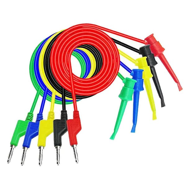 5 stk. 4 mm banan til krog testledninger stabelbar bananstik til test 5Pcs