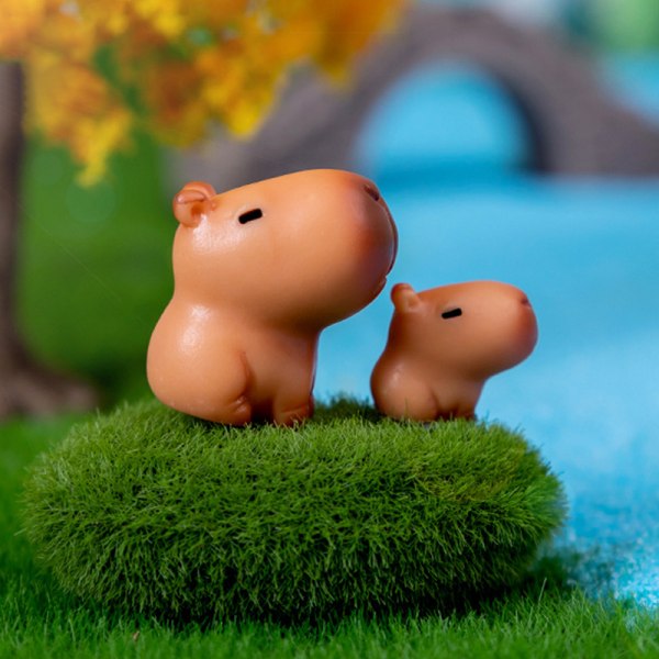 Miniatyr Capybara Modell Figur Desktop Hage Landskap Orna 4