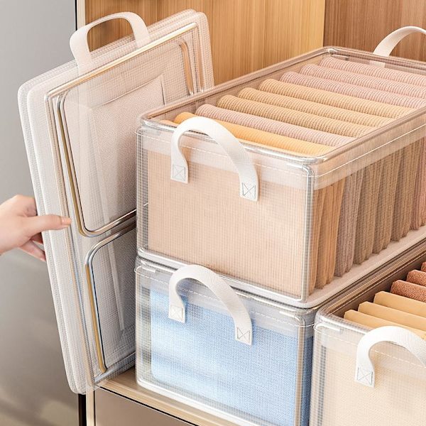 1 st transparent PVC förvaringslåda med solid stålram för underkläder A