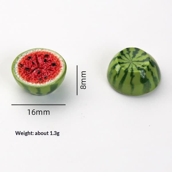 10 stk. mini kunstige vannmelonskiver realistisk design for D A1