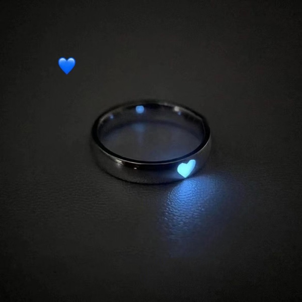 Mode Kärlek Hjärta Lysande Par Ring Mode Par Smycken Blue