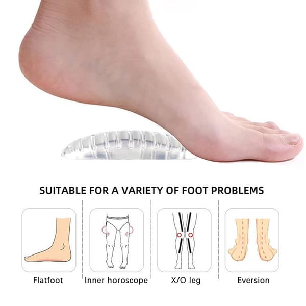 1 Par klar Silikone Gel Arch Support Shoe Insert Flat Foot Cor