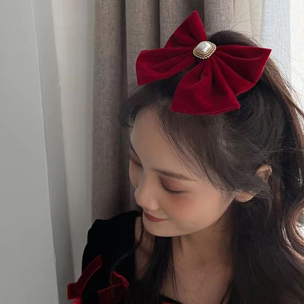 Big Bow Hiusneulat Iso rusetti Retro Yksiväriset Laadukkaat hiukset Red